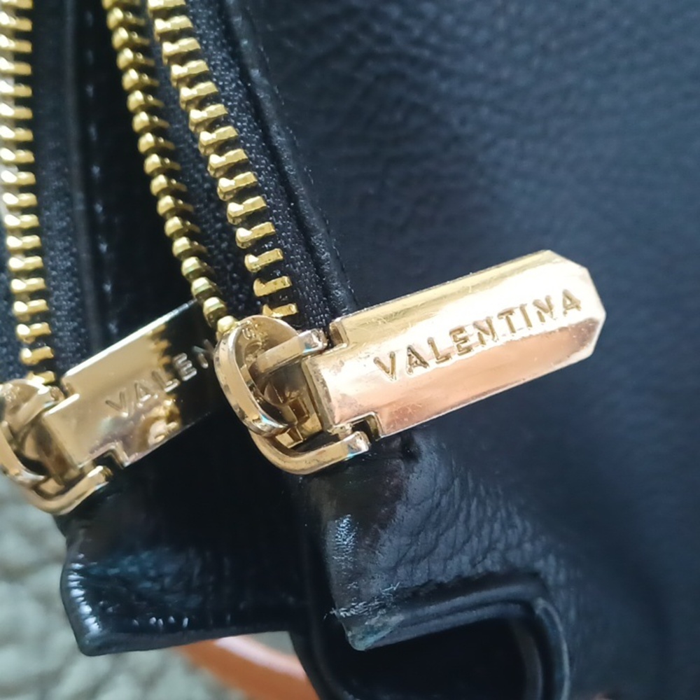 Valentina Black Pebbled Leather Crossbody Bag - Picture 11 of 12